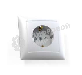 Розетка Кунцево-Электро 1-м СП Селена РС16-400 защ. шторки с заземл. белый