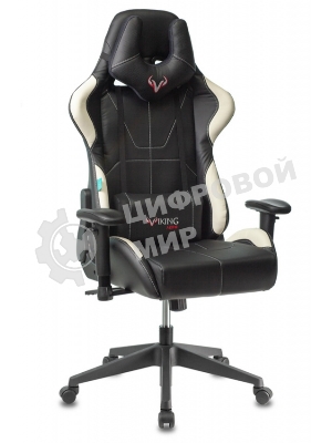 Кресло Бюрократ VIKING 5 AERO WHITE черный/белый, экокожа, 120 кг, механизм качания