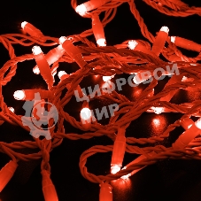 Гирлянда Neon-night Нить 10м, с эффектом мерцания, белый ПВХ, 24В, Красный