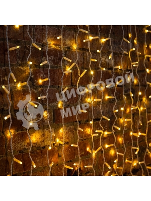 Гирлянда Светодиодный Дождь 2х3 м, эффект мерцания, прозрачный провод, 230 В, диоды теплый белый