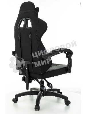 Кресло Zombie Rudger черный/серый, экокожа, 120 кг, механизм качания