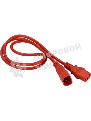 Шнур питания Lanmaster LAN-PP13/14-0.5-RD C13-С14 проводник.:3x0.75мм2 0.5м 220В 10А красный