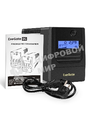 Источник бесперебойного питания ExeGate Smart LB-850.LCD.AVR.4C13 (850VA/510W, LCD, AVR, 4*C13, батарея 12V 9Ah, Black)