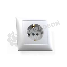 Розетка Кунцево-Электро 1-м СП Селена РС16-370 с заземл. белый