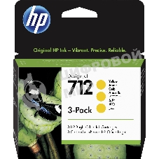 Картридж струйный HP 712 3ED79A желтый x3упак. (29мл) для HP DJ Т230/630