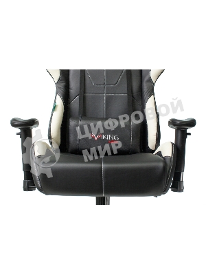 Кресло Бюрократ VIKING 5 AERO WHITE черный/белый, экокожа, 120 кг, механизм качания