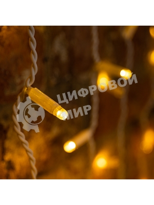 Гирлянда Светодиодный Дождь 2х3 м, эффект мерцания, прозрачный провод, 230 В, диоды теплый белый