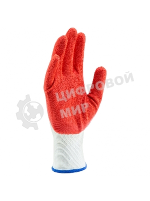 Перчатки трикотажные Сибртех полиэфирные, латексное рельефное покрытие