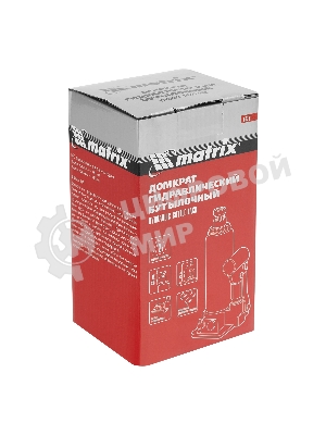 Домкрат гидравлический бутылочный Matrix, 2 т, h подъема 181–345 мм