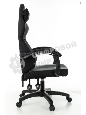 Кресло Zombie Rudger черный/серый, экокожа, 120 кг, механизм качания