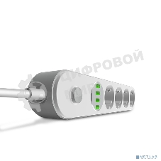 Сетевой фильтр Perfeo LD_B4438 LDNIO SE4432 2м + ЗУ на 4 USB/ 4 розетки (медь) - 2500W/ USB - 17W/ White&Gray