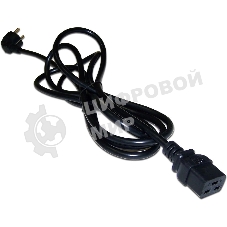 Шнур питания Lanmaster C19-Schuko угловая, 3х1.5, 220В, 16А, черный, 2 метра