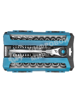 Набор торцевых Gross 14144 головок, трещотка 120 зубьев, 36 предметов