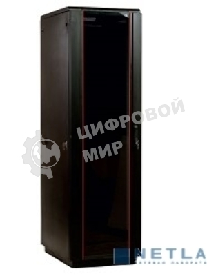 Шкаф телекоммуникационный напольный 42U (600x600) дверь стекло, черный (ШТК-М-42.6.6-1ААА-9005) (3 коробки)