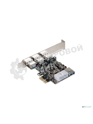 Контроллер ExeGate EXE-367 PCI-E 2.0, 3*USB 3.0 ext + 1*USB 3.0 int, разъем доп.питания (OEM)