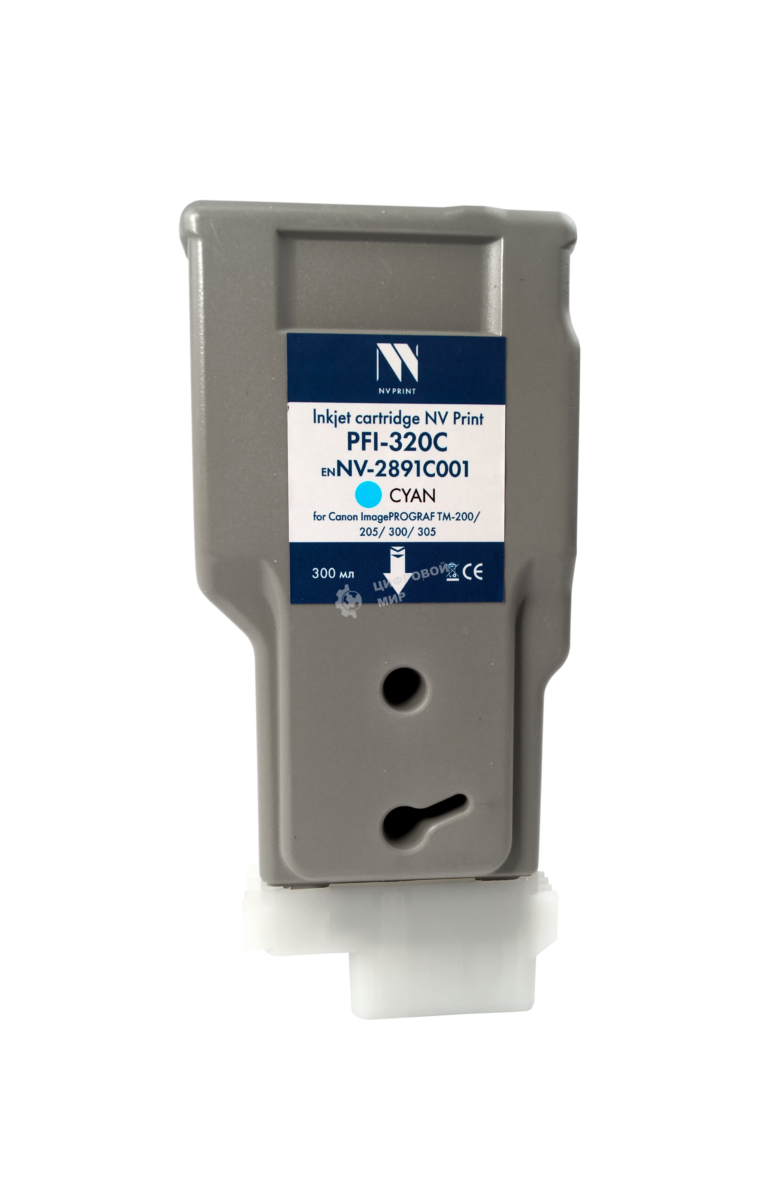 Картридж струйный NVPrint PFI-320C (NV-2891C001) Cyan для Canon ImagePROGRAF TM-200/205/300/305 (300 мл) совместимый
