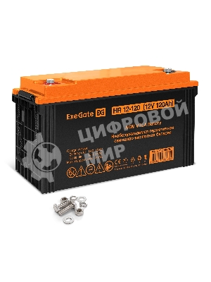 Аккумуляторная батарея ExeGate EX282989RUS HR 12-120 (12V 120Ah, под болт М8)