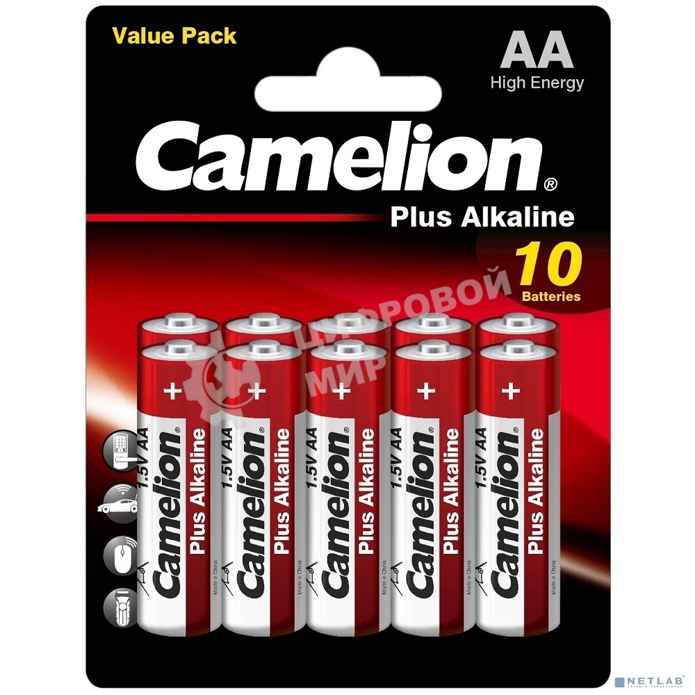 Батарейка Camelion Plus Alkaline BL10 LR6 (LR6-BP10, батарейка,1.5В) (10 шт. в уп-ке)