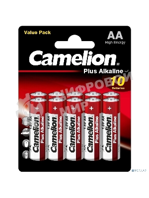 Батарейка Camelion Plus Alkaline BL10 LR6 (LR6-BP10, батарейка,1.5В) (10 шт. в уп-ке)