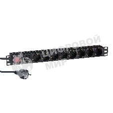 Блок розеток горизонтальный ExeGate ServerPro PDU-19H807 Al-8S-EU2-SW-SPD1, 19