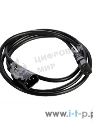 Шнур питания с заземл. IEC 60320 C13/IEC 60320 C14, 10А/250В (3x1,0), 1,8 м. (R-10-Cord-C13-C14-1.8)
