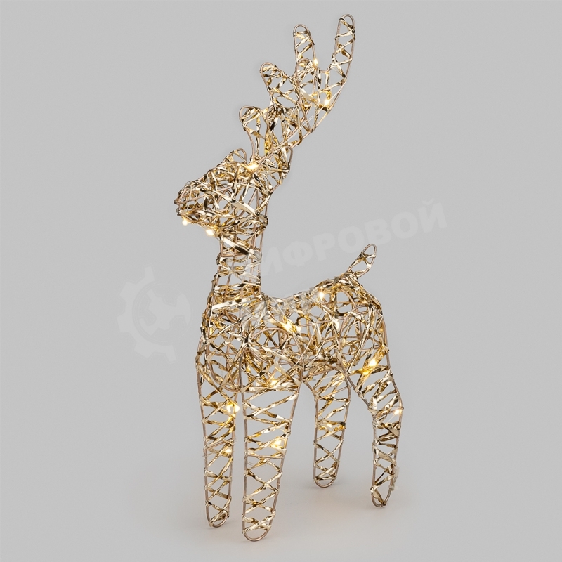 Светодиодная фигура Neon-night Олень 34см, цвет свечения теплый белый, питание 2хAA (не в комплекте)