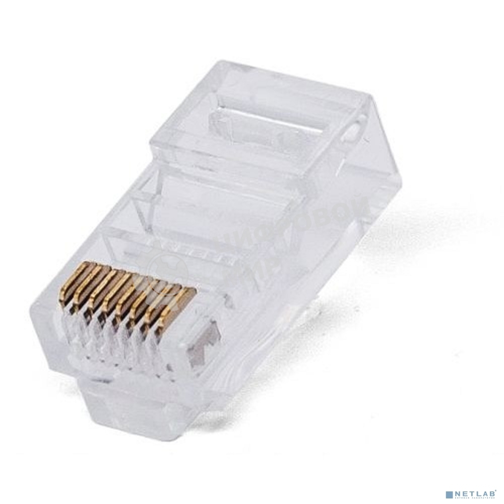 Коннектор RJ-45, Filum FL-NA-PLUG5E-5 5E кат., 8p8c, 6 мкм, для одножильного кабеля, уп/100 шт