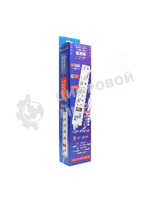 Сетевой фильтр Power Cube B 0,5 м 5 розеток (белый) 10А/2,2кВт