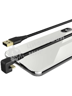 Кабель Hama 00187220 microUSB (m) угловой USB 2.0 (m) 1.5м черный