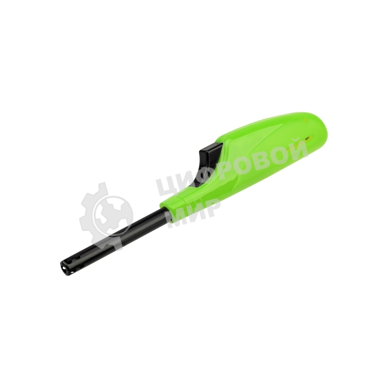 Бытовая газовая пьезозажигалка с классическим пламенем многоразовая (1 шт.) зеленая СК-306 Сокол