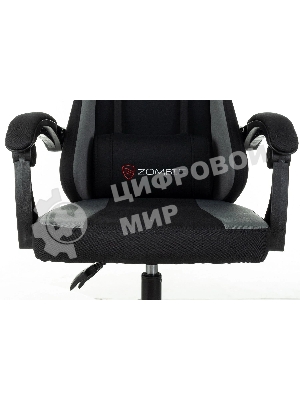 Кресло Zombie Rudger черный/серый, экокожа, 120 кг, механизм качания