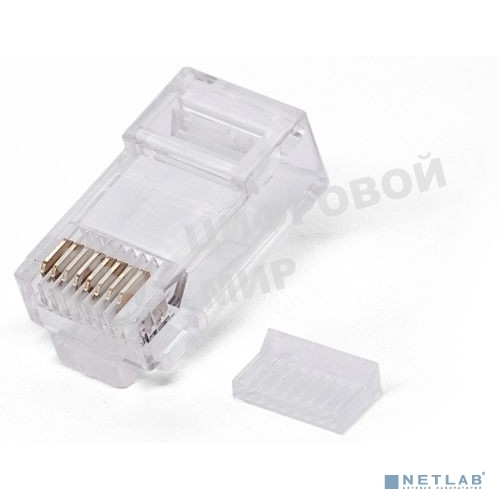 Коннектор RJ-45, Filum FL-NA-PLUG6-2 6 кат., со вставкой, 8p8c, 30 мкм, универсальный, для одножильного и многожильного кабеля, уп/100 шт