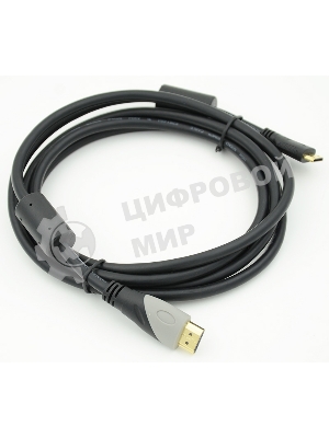 Кабель аудио-видео Behpex HDMI (m)/Mini HDMI (m) 2м. феррит.кольца черный