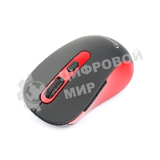 Мышь беспроводная Gembird MUSW-221-R черный/красный, 1600 dpi, радиоканал, USB, кнопки - 6