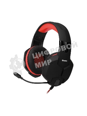 Игровые стереонаушники с микрофоном SVEN AP-G988MV, черный-красный Игровые стереонаушники с микрофоном SVEN AP-G988MV, черный-красный