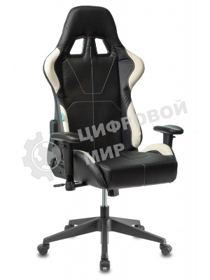 Кресло Бюрократ VIKING 5 AERO WHITE черный/белый, экокожа, 120 кг, механизм качания