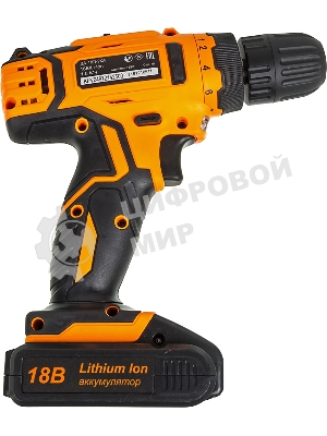 Дрель-шуруповерт Вихрь ДА-18Л-2КА, 18 В, 1,5 Ач, 35 Нм, щеточный