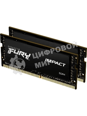Оперативная память Kingston Fury Impact, DDR4, 16GB (2x8GB), 3200MHz, CL20, SO-DIMM