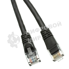 Патч-корд NTSS NTSS-PC-UTP-RJ45-5e-5.0-LSZH-BL NTSS-PC-UTP-RJ45-5E-5.0-LSZH UTP RJ-45 вил.-вилка RJ-45 кат.5E 5м черный LSZH (уп.:1шт) 26AWG