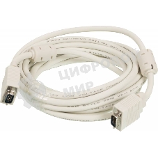 Кабель VGA Ningbo CAB016S-5m VGA HD15 (m)/VGA HD15 (m) 5м феррит.кольца