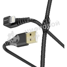 Кабель Hama 00187221 Lightning (m) угловой USB 2.0 (m) 1.5м черный