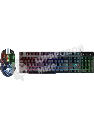 Комплект клавиатура+мышь Defender Tor MHP-127 проводной, USB, 3200 DPI, чёрный