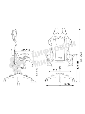 Кресло Бюрократ VIKING 5 AERO WHITE черный/белый, экокожа, 120 кг, механизм качания