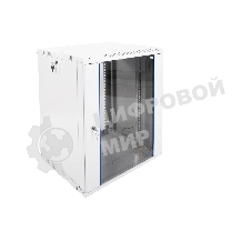 Шкаф телекомм. настенный разборный 15U (600х520) дверь стекло, черный