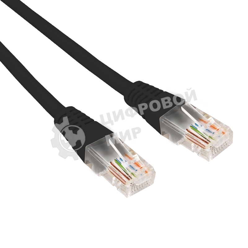 Патч-корд U/UTP Rexant cat.5e, RJ45-RJ45, 26AWG, ZH нг(А)-HF, черный, 1 м