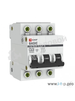 Выключатель автоматический EKF mcb4729-3-63C 3P 63А (C) 4,5кА ВА 47-29 Basic