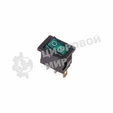 Выключатель клавишный Rexant 250V 6А (3с) ON-OFF зеленый с подсветкой Mini