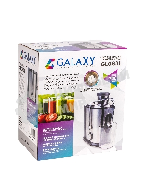 Соковыжималка Galaxy GL 0801 серебристый/чёрный, центробежная, 700 Вт, 500 мл, механическое