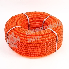 Труба гофрированная из ПНД Rexant с зондом ø 32 мм, оранжевая (25 м/уп.)