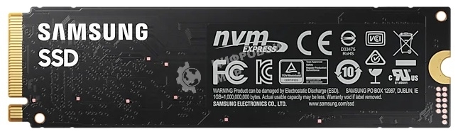 Накопитель SSD Samsung 980, 1000Gb, PCIe 3.0 x4, M.2 2280, NVMe, R/W 3500/3000